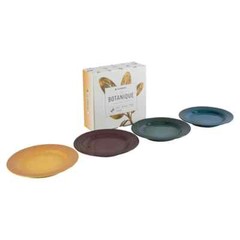 Le Creuset Plates 17cm Set of 4 Botanique Collection Fig Deep teal Stoneware NIB