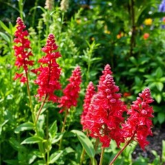 Scarlet Sage Salvia Red Hummingbirds Annual Perennial 100 Seeds