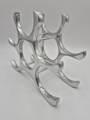 Cast Aluminum Wine Rack Mid Century Modern Michael Noll Style 6 Bottle Holder