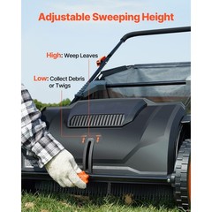 VEVOR Lawn Sweeper Push Leaf Grass Collector 21″ 3.5 Cu. Ft. Capacity Adjustable