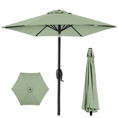 7.5 Ft Heavy-Duty Outdoor Market Patio Umbrella W/ Push Button Tilt, Easy Crank