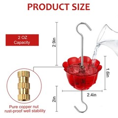 Ant Moat 4 Pack Hummingbird Feeder Ant Guard with Hooks Red