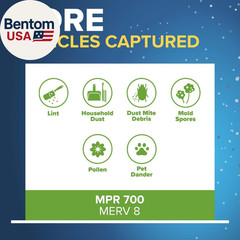 20X25X5 AC Furnace Air Filter, MPR 700, MERV 8, Fits Trion Air Bear & Carrier, D