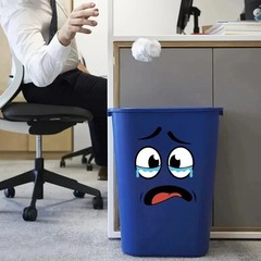 4Sheets Cartoon Face Stickers Self Adhesive Removable Funny Wall Trash Can Decor