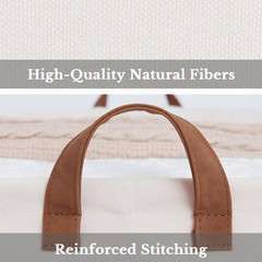 Beige 16.5 In. X 10.3 In. Fabric Decorative Basket Set of 2 with Handles