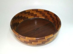 Set of 2 Vtg California Redwood Nut Bowls Std Specialty Co 10.5″ Round