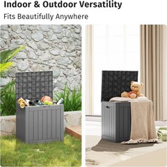 Elegant 31 Gallon Gray Waterproof Deck Box – Secure Outdoor Storage Solution