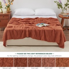 100% Cotton Muslin Blanket, 6 Layer Lightweight Breathable Gauze King Size Bl…