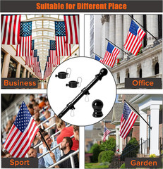 6FT Flag Pole Tangle Free Stainless Steel Durable Rust Free Wind Resist Metal…