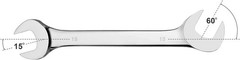 15-Piece Premium Angle Head Open End Wrench Set, Chrome Vanadium