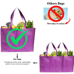 10 Purple Shopping Tote Bags Eco Friendly Reusable Recyclable Gift Promo Bag