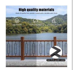 16 Pack Rectangular Hollow Stair Spindles 44 Inches, 1/2″ Iron Balusters for …