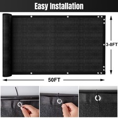 3′ 4′ 5′ 6′ 8′ x50′ Privacy Fence Screen Windscreen Garden Yard Mesh Shade Cover