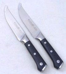 2pc CUTLUXE Steak Knife SET, ARTISIAN Series, FORGED German HIGH-CARBON Steel