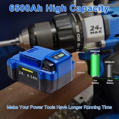 1/4X For Kobalt 24V Max Extended Run Li-Ion Battery 24V KB624-03 KB124-03 6.5Ah