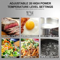 1800W Portable Induction Cooktop Countertop Burner, Black 9100MC/