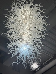 Classic White Large Handmade Blown Glass Chandelier Lighting Pendant W32″xH60″