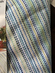 FIESTA TABLEWAR EASY CARE INDOOR OUTDOOR TABLECLOTH BLUE GREEN YELLOW 70” Round
