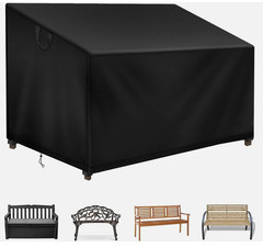 SIRUITON Garden Bench Cover Waterproof (BLACK), (51.6″ L x 23.22″ W x 25.6″)
