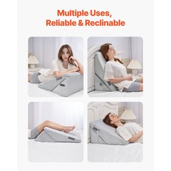 Orthopedic Bed Wedge Pillow Adjustable Washable for Back Leg Neck Sleeping