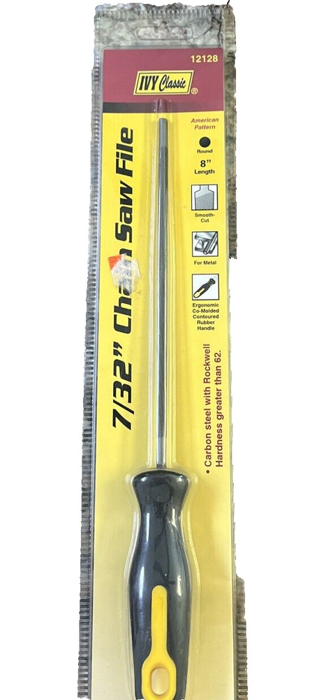 Ivy Classic 12128 7/32” Chainsaw File Round 8” Smooth Cut Carbon Steel Metal