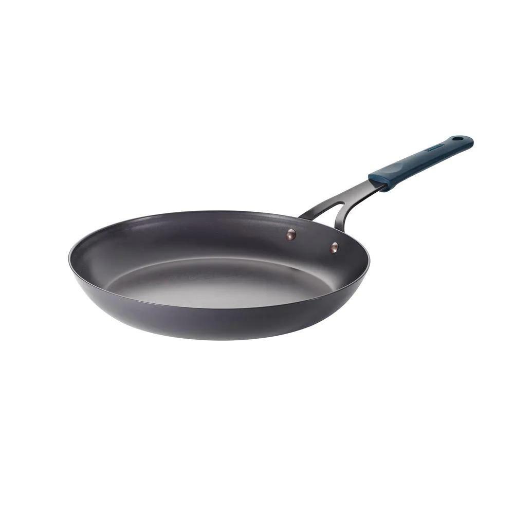 Tramontina Frying Pan Black Carbon Steel Grip Handles Oven Safe Hand Wash Only