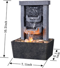 Home Décor 10.3 in Indoor Waterfall Fountain Relaxation High Pressure Water Pump