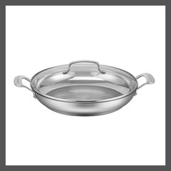 Cuisinart 2PC Stainless Steel Everyday Pan Set 500F 3.53QT 12″ Cover Oven