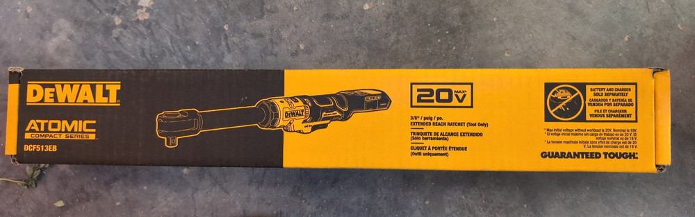 DeWALT Atomic Compact 20V MAX Brushless 3/8” EXTENDED REACH Ratchet DCF513EB