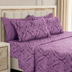 Luxury Deep Pocket 6 Piece Bed Sheet Set 1800 Series Hotel Comfort Paisley Sheet