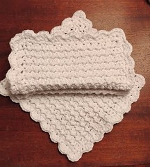 Hand Crocheted Dishcloth 100% Cotton Set of 3 – White