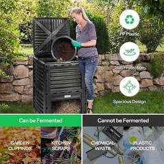 VIVOSUN Compost Bin 80Gal 300L Outdoor Composter W/ Large Capacity