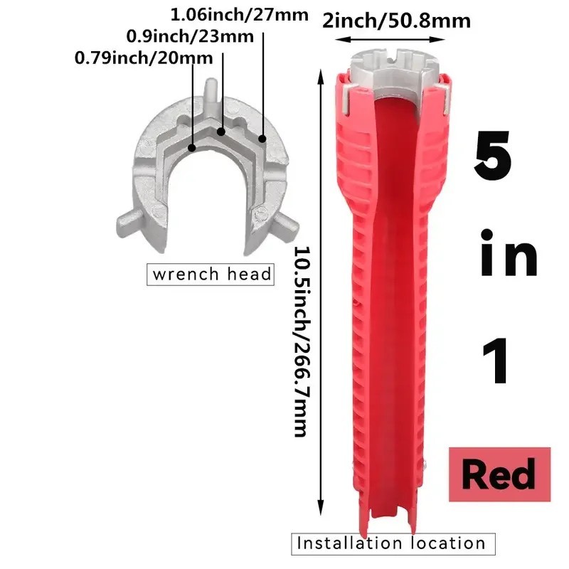 8 in 1 Faucet Sink Installer Home Multi Tool Pipe Wrench For Plumbers Homeowners