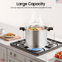 Pressure Canner Cooker 23Qt Aluminum Induction Gas Compatible Safety Valve