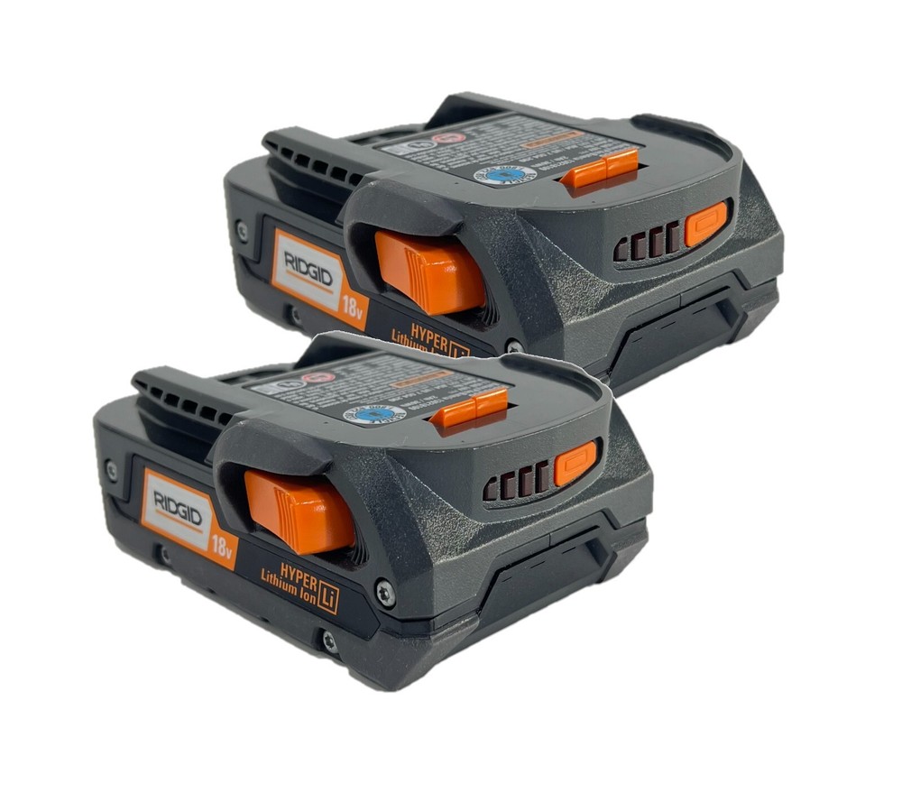 2 RIDGID 18 VOLT HYPER LITHIUM-ION BATTERIES – R840085
