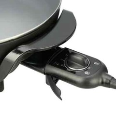 Mainstays 12″ Round Ceramic Skillet, Black,Nonstick, 1200W Dishwasher Safe