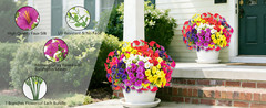12 Bundles Artificial Flowers for Outdoors Decorat, Faux Silk