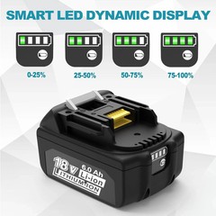 2 PACK 6.0Ah 18V Lithium-Ion Battery For Makita BL1860B BL1850B BL1840B BL1815B