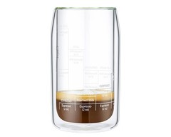 Moderna Artisan Series 15oz Double Wall Barista Coffee Glass [Set of 2 or 1]