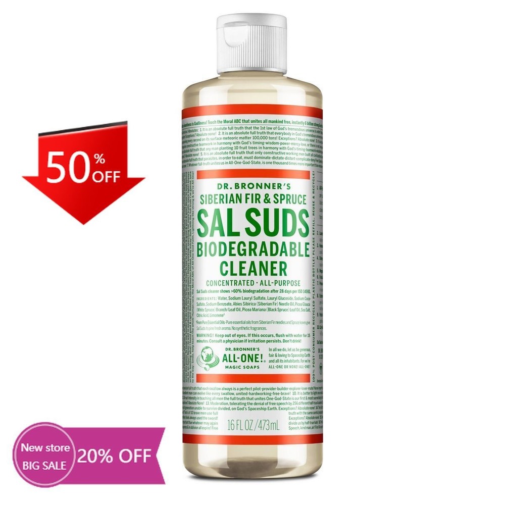 Dr. Bronner’s Siberian Fir & Spruce Sal Suds Biodegradable Cleaner – 16 fl oz