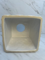 Classic White Ceramic Embossed Moroccan Trellis Tissue Box Holder Cover 6″ x 6″