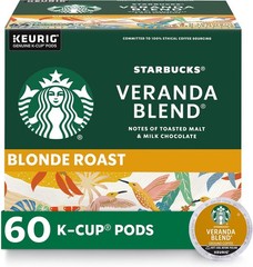 Starbucks Veranda Blend Blonde Roast Coffee Keurig K-Cup Pods – 60 Count Box