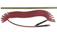 1/4″x 30 Foot RED Recoil POLYURETHANE( PU ) RECOIL AIR HOSE male SWIVEL Fittings