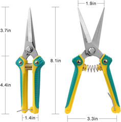 Pruning Scissors, Professional Garden Shears – Straight Stainless Steel Blades –