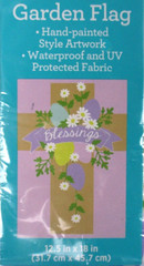 Blessings Garden Flag – 12.5 in x 18 in Floral / Cross Waterproof UV Protected