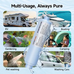RV Inline Hose Water Filter, w/ Hose Protetor, Garden & Camper Water Filter