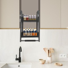 Kitchen Shelf Rack Upper Cabinet 2-Tier Pull Down Cabinet Organizer Rack