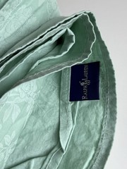 Ralph Lauren Twin FLAT Sheet Avery Green Cotton Damask Vintage 1994 1990s