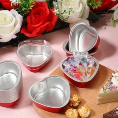 30 Sets Mini Heart Cake Pan with Lids and Scoops 1.86 Oz/ 55 ml Mini Heart