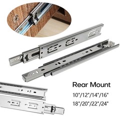 1/5/10 Pairs Soft Close Ball Bearing Drawer Slides Full Extension 100LB 10″–24″